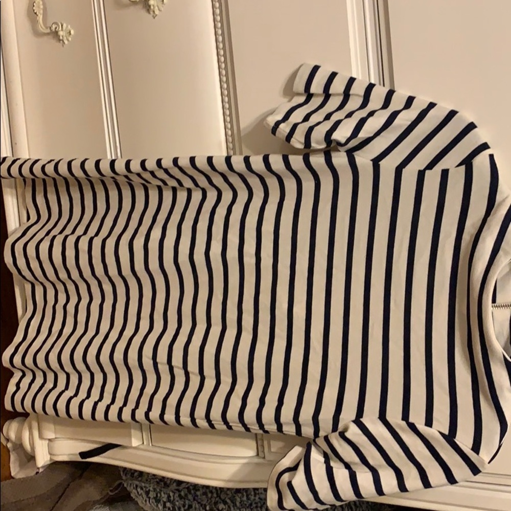 Terry Stripe Mock Neck Dress